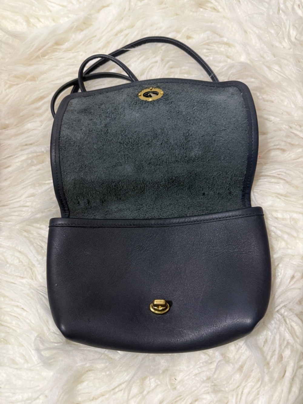 Coach 9924 Casino Navy Blue  Leather Top-Handle Crossbody Bag small - Picture 4 of 10